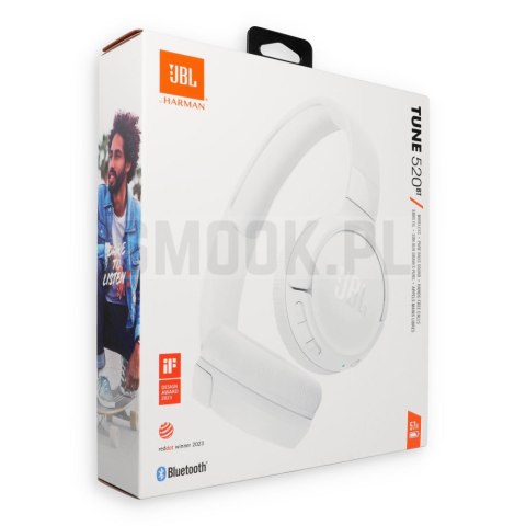 Słuchawki bezprzewodowe nauszne JBL Tune 520BT białe