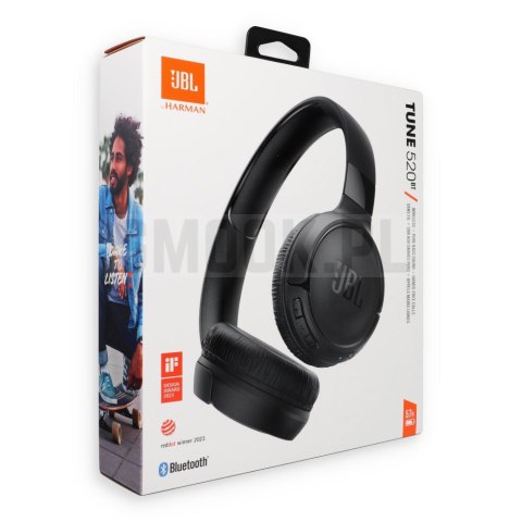 Słuchawki bezprzewodowe nauszne JBL Tune 520BT czarne