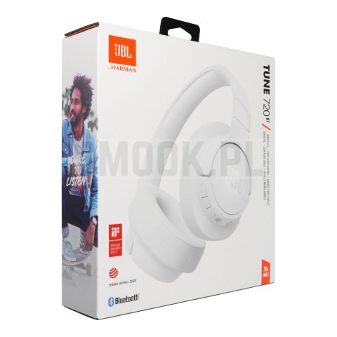 Słuchawki bezprzewodowe nauszne JBL Tune 720BT białe