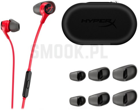 Słuchawki przewodowe douszne Jack 3,5 mm HyperX Cloud Earbuds 2 1,2 m czerwone