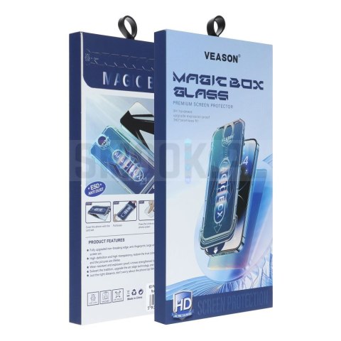 Szkło Hartowane 6D Pro Veason Easy-Install Glass + Aplikator - do Iphone 18 Pro Max czarny