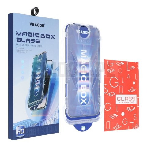 Szkło Hartowane 6D Pro Veason Easy-Install Glass + Aplikator - do Iphone 18 Pro czarny