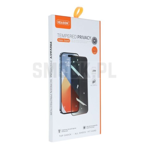 Szkło Hartowane 6D Pro Veason Privacy Glass - do Iphone 18 czarny