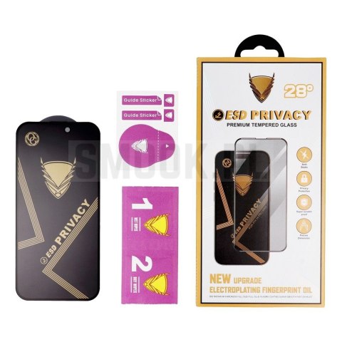 Szkło Hartowane OG 6D Premium Privacy Glass - do Iphone 18 czarny