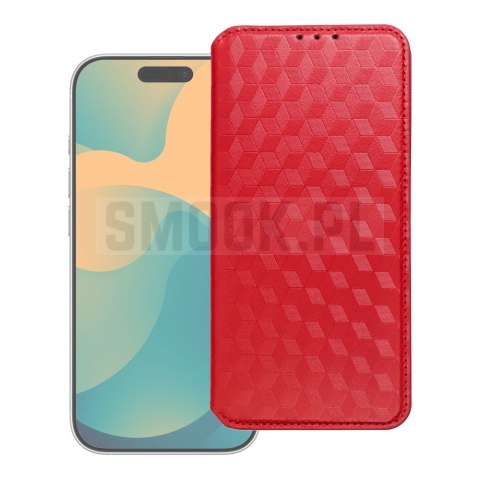 Etui z klapką na Motorola G17 POWER Cubic Book czerwone