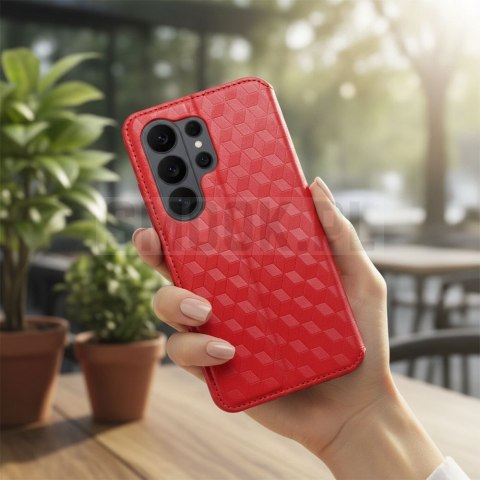 Etui z klapką na Motorola G37 Cubic Book czerwone