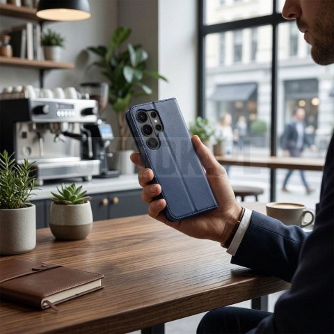Etui z klapką na Motorola G37 Split Book granatowo-kremowe