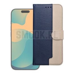 Etui z klapką na Motorola G57 POWER Split Book granatowo-kremowe