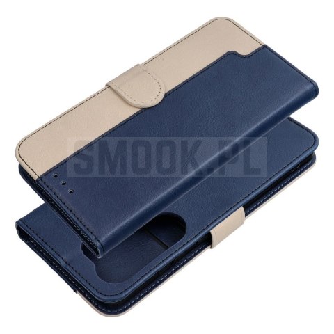Etui z klapką na Motorola G57 POWER Split Book granatowo-kremowe