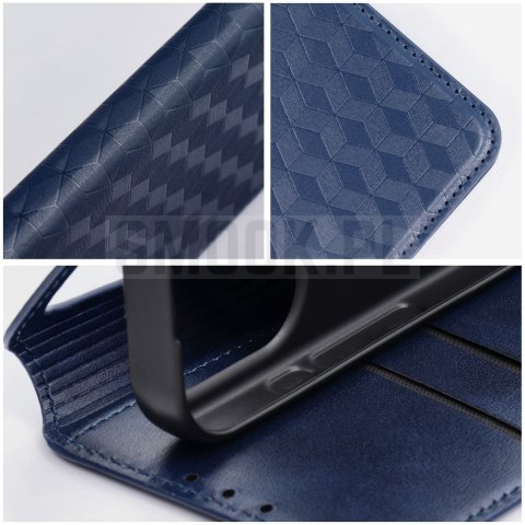 Etui z klapką na Motorola G67 / G77 Cubic Book niebieskie