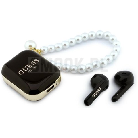 Słuchawki bezprzewodowe douszne GUESS TWS Pearl Strap GUE005292 czarne