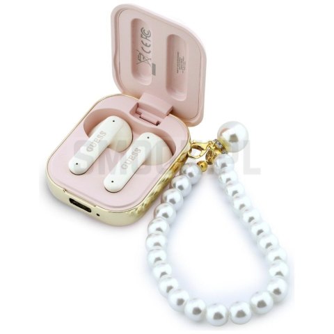 Słuchawki bezprzewodowe douszne GUESS TWS Pearl Strap GUE005293 różowe