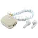 Słuchawki bezprzewodowe douszne GUESS TWS Pearl Strap GUE005326 beżowe