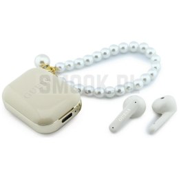 Słuchawki bezprzewodowe douszne GUESS TWS Pearl Strap GUE005326 beżowe