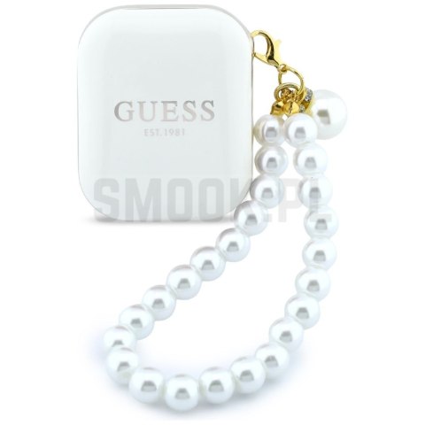 Słuchawki bezprzewodowe douszne GUESS TWS Pearl Strap GUE005327 białe