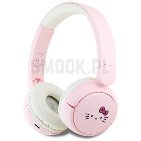 Słuchawki bezprzewodowe nauszne Hello Kitty Face Logo Hel000163 różowe