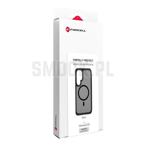 Etui na Samsung S26 Forcell F-Protect Smoke Hybrid Premium zgodne z MagSafe czarne 0INT