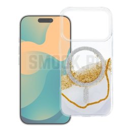 Etui na iPhone 15 Golden zgodne z MagSafe białe