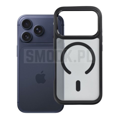 Etui na iPhone 17 Pro / 18 Pro (low camera edge) Forcell F-Protect Smoke Hybrid Premium zgodne z MagSafe czarne 0INT