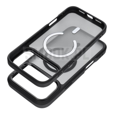 Etui na iPhone 17 Pro / 18 Pro (low camera edge) Forcell F-Protect Smoke Hybrid Premium zgodne z MagSafe czarne 0INT
