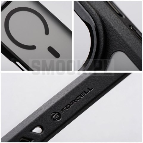 Etui na iPhone 17 Pro / 18 Pro (low camera edge) Forcell F-Protect Smoke Hybrid Premium zgodne z MagSafe czarne 0INT