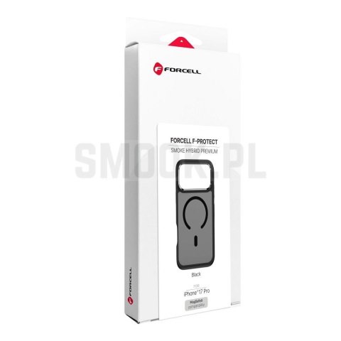 Etui na iPhone 17 Pro / 18 Pro (low camera edge) Forcell F-Protect Smoke Hybrid Premium zgodne z MagSafe czarne 0INT