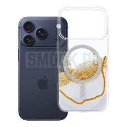 Etui na iPhone 17 Pro / 18 Pro (low camera edge) Golden zgodne z MagSafe białe