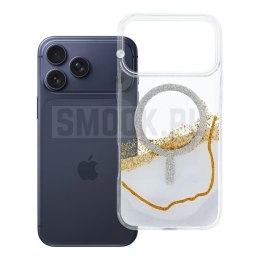 Etui na iPhone 17 Pro Max / 18 Pro Max (low camera edge) Golden zgodne z MagSafe białe
