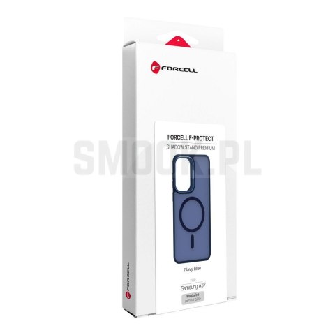 Etui na Samsung A57 Forcell F-Protect Shadow Stand Premium zgodne z MagSafe granatowe 0INT