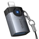 Adapter OTG Lightning do USB A Hoco UA46 Victory szary