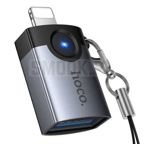 Adapter OTG Lightning do USB A Hoco UA46 Victory szary