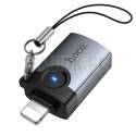 Adapter OTG Lightning do USB A Hoco UA46 Victory szary