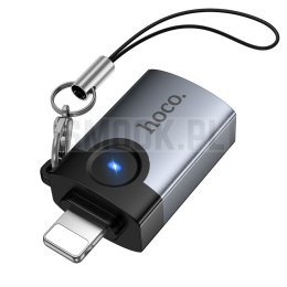 Adapter OTG Lightning do USB A Hoco UA46 Victory szary