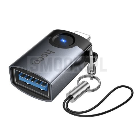 Adapter OTG Lightning do USB A Hoco UA46 Victory szary