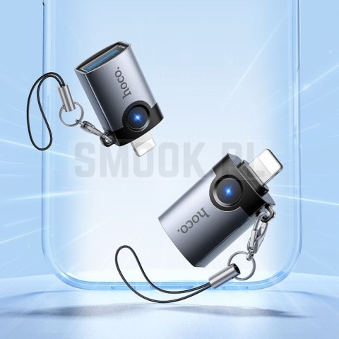 Adapter OTG Lightning do USB A Hoco UA46 Victory szary