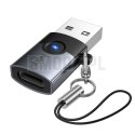 Adapter OTG USB A do USB C Hoco UA46B grafitowy