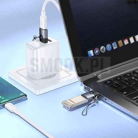 Adapter OTG USB A do USB C Hoco UA46B grafitowy