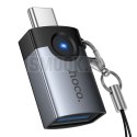 Adapter OTG USB C do USB A Hoco 3A UA46C grafitowy