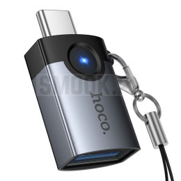 Adapter OTG USB C do USB A Hoco 3A UA46C grafitowy
