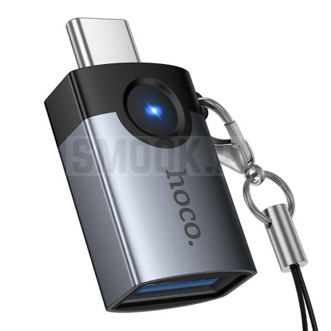 Adapter OTG USB C do USB A Hoco 3A UA46C grafitowy