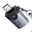 Adapter OTG USB C do USB A Hoco 3A UA46C grafitowy