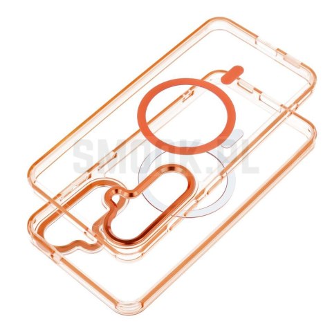 Etui na Samsung A07 / A08 Frame Clear Hybrid Mag Cover zgodny z MagSafe pomarańczowe