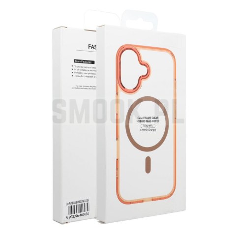 Etui na Samsung A07 / A08 Frame Clear Hybrid Mag Cover zgodny z MagSafe pomarańczowe