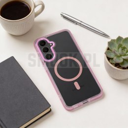 Etui na Samsung A07 / A08 Frame Clear Hybrid Mag Cover zgodny z MagSafe pudrowy róż
