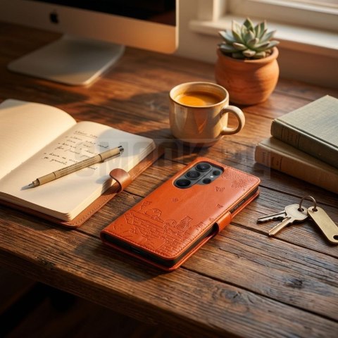 Etui z klapką na Motorola G17 Mezzo Book koty brązowe