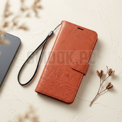 Etui z klapką na Motorola G17 Mezzo Book koty brązowe