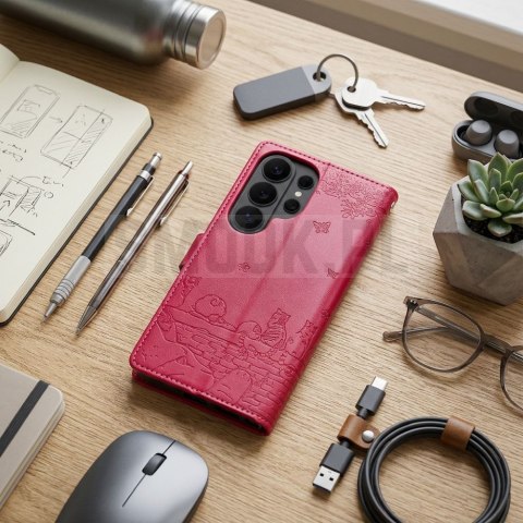 Etui z klapką na Motorola G17 Mezzo Book koty czerwone