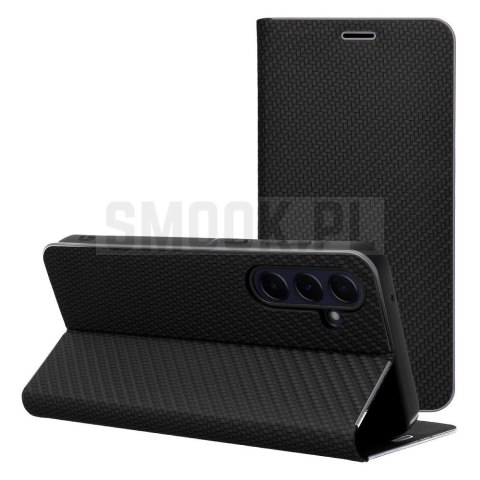 Etui z klapką na Samsung A27 Luna Book Carbon czarne