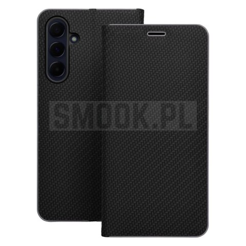 Etui z klapką na Samsung A27 Luna Book Carbon czarne
