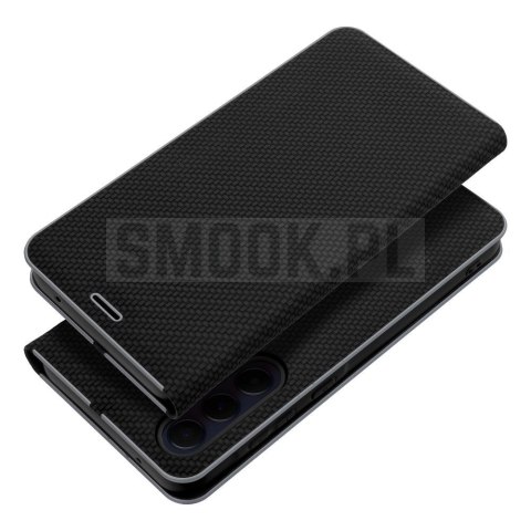 Etui z klapką na Samsung A27 Luna Book Carbon czarne